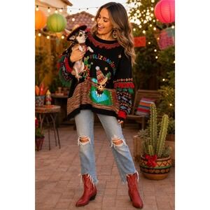 Holiday Time Feliz Navidad Chihuahua Novelty Christmas Sweater 3X